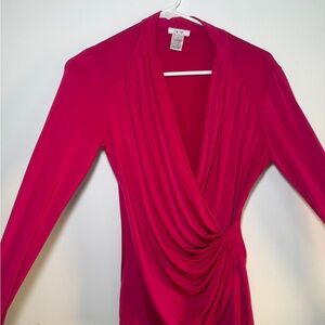 Cache Fuchsia Drape Blouse